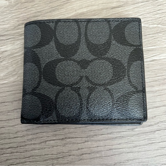 Coach Signature Canvas Wallet - Mens - charcoal - black - Picture 1 of 6